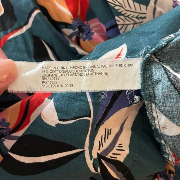 Eloquii Plus 14 Full Skirt A-line Tropical Floral Printed Cotton Pockets - Picture 3 of 8